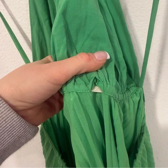 Alice + Olivia Green Silk Sleeveless Maxi Dress L/XL - Picture 8 of 8